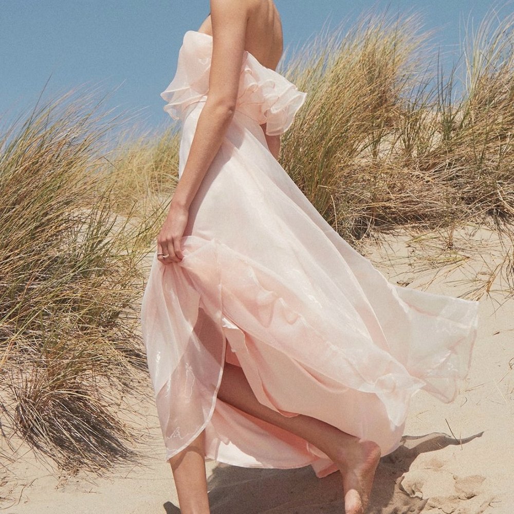 Sweet Passion Light Pink Organza Maxi Dress